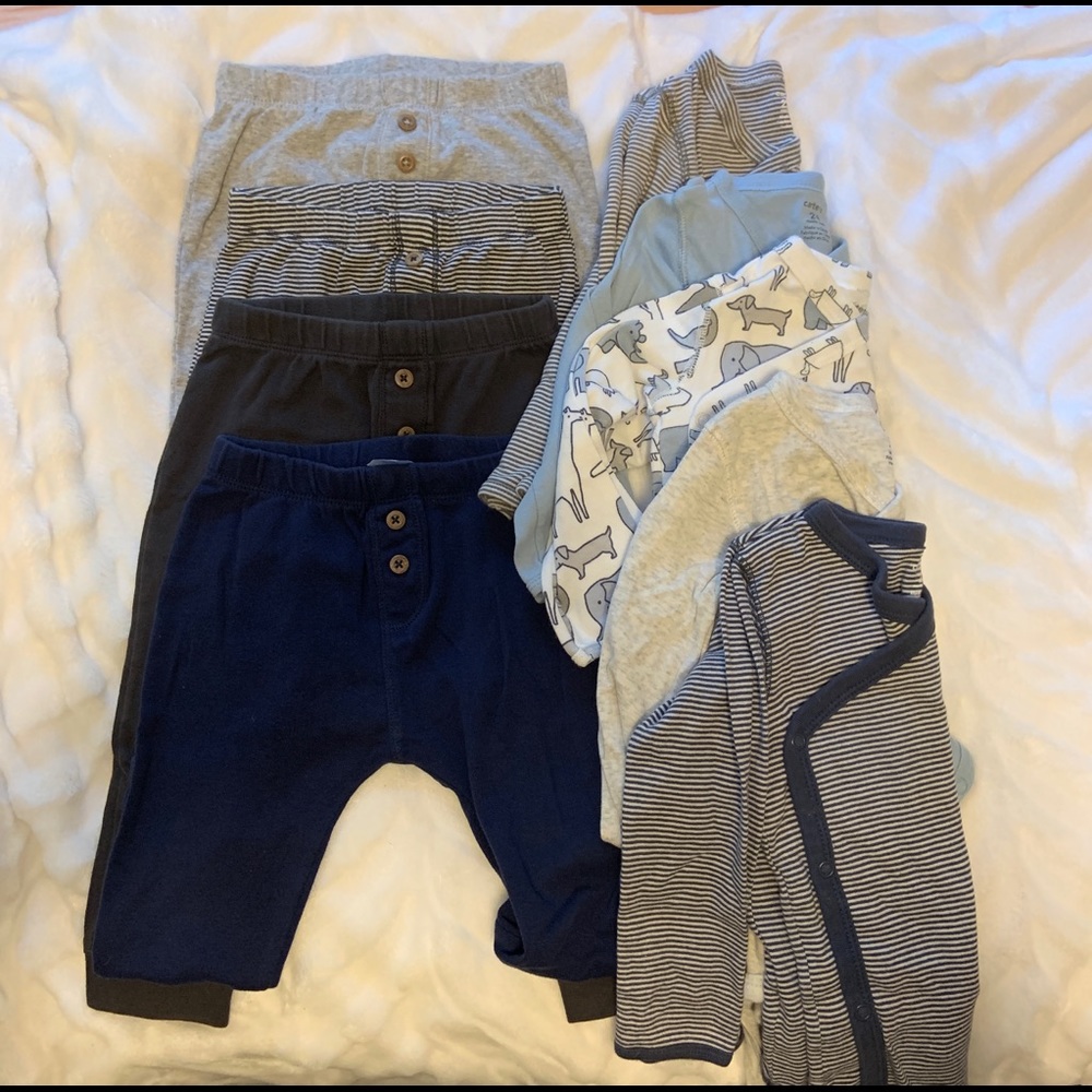 Baby boy 9 piece bundle bodysuits